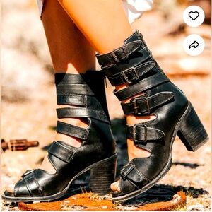 Freebird Black Leather Sandal Shoe